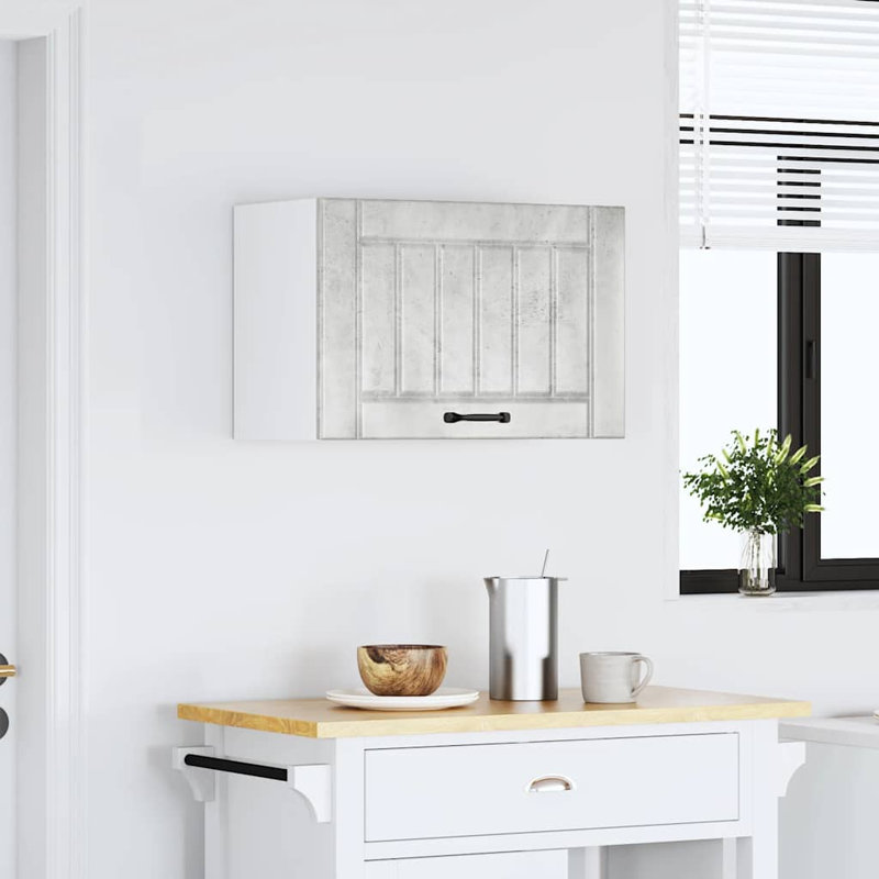 Kitchen Wall Cabinet Lucca High Gloss Engineered Wood, Concrete Grey