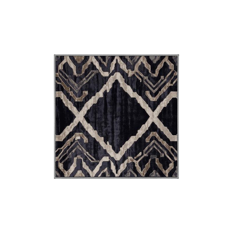 Machine Washable Gray Area Rug, Square 5'