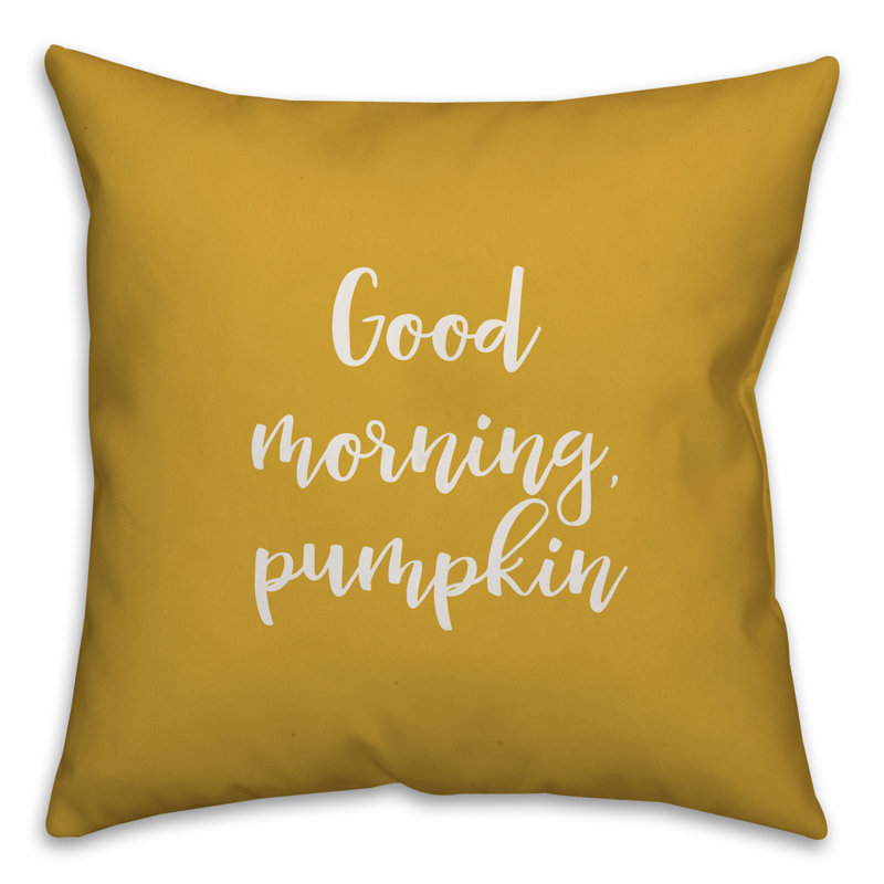  Coussin Good Morning, Moutarde, Housse de coussin