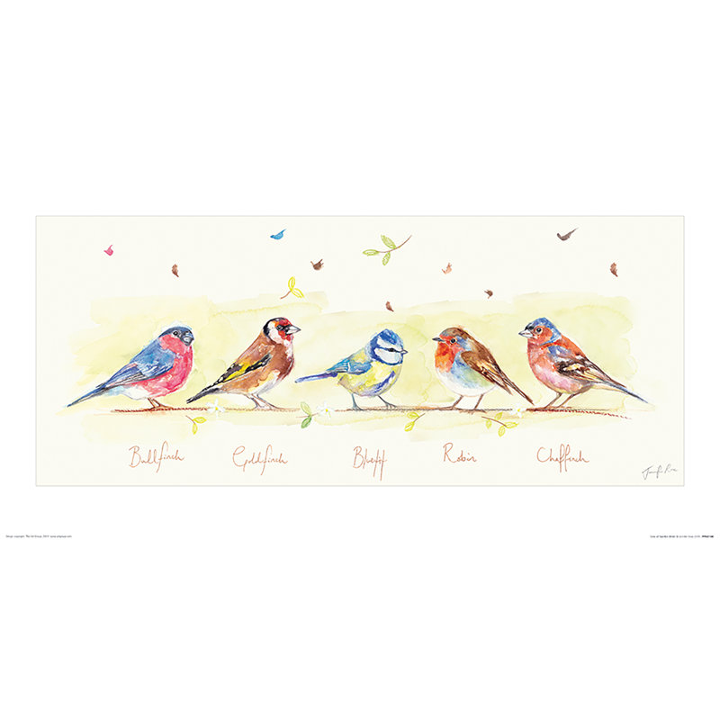 Line of Garden Birds 1 Piece Painting