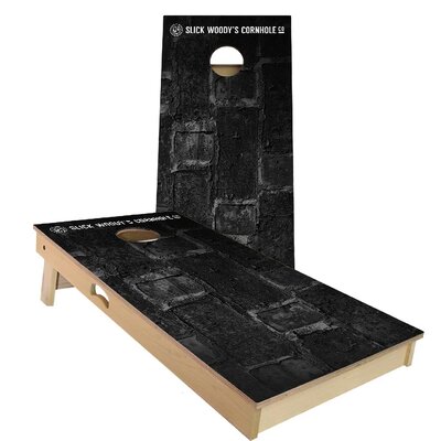 2' x 4' Black Bricks Solid Wood Cornhole Board Set -  Skip's Garage, CHSLKWY-043-4