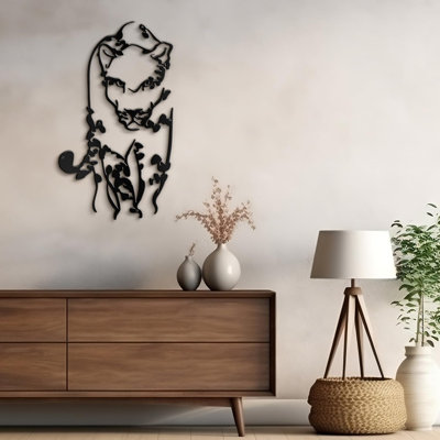Léopard animaux minimaliste moderne abstrait décoration murale décoration murale en métal noir