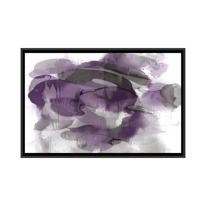 «Flow II» par Kristina Jett - reproduction d'art sur toile tendue, H 32 po x l 48 po x P 1,5 po, Toile encadrée, Noir