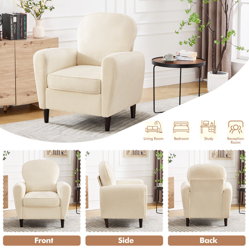Upholstered Armchair, Beige