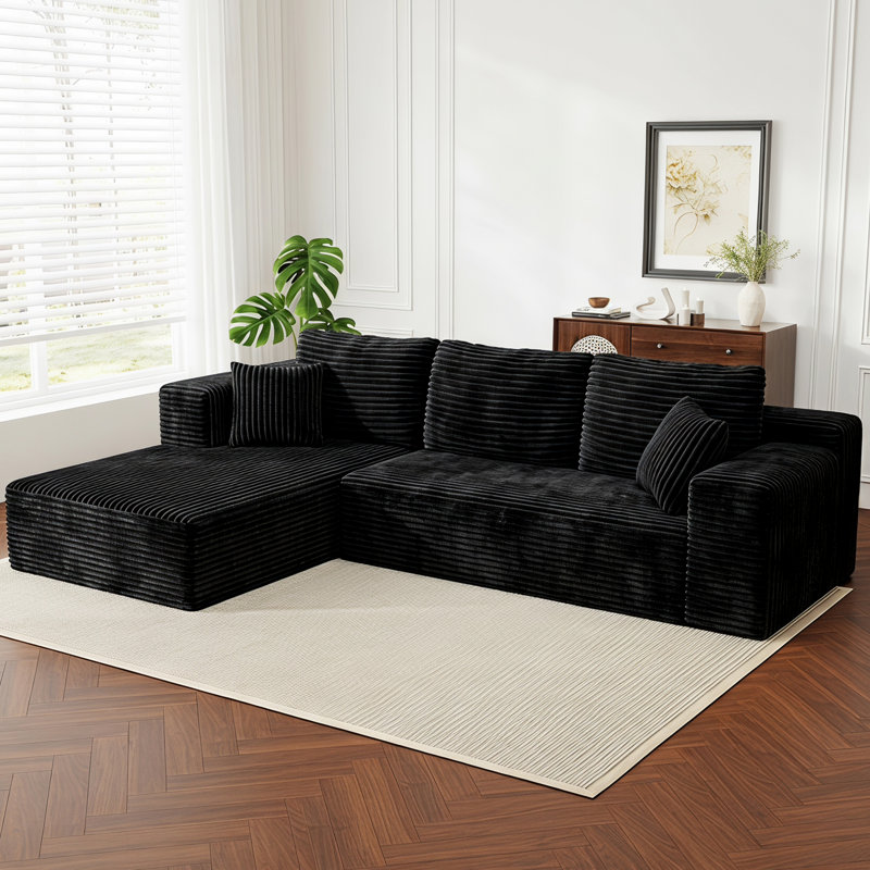 Canapé modulaire à compression en L 108 po avec méridienne profonde Tisch