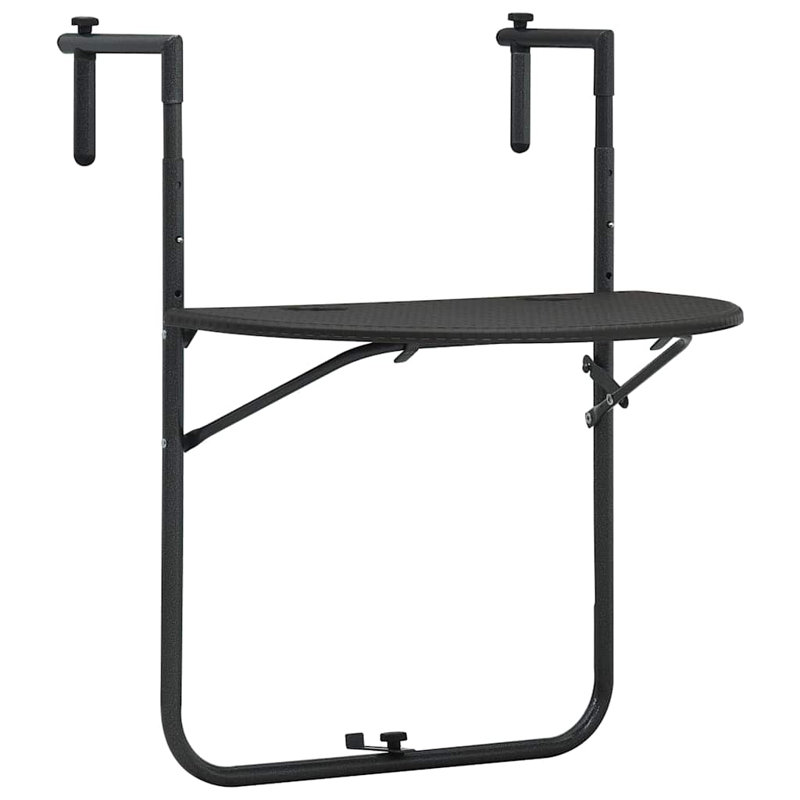 Aulani Foldable Plastic Balcony Table, Dark Brown