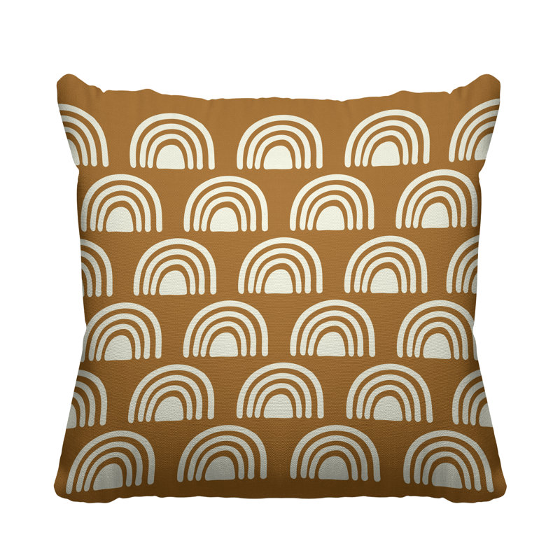 Coussin décoratif à motif abstrait, L 19 po x H 19 po, Orange