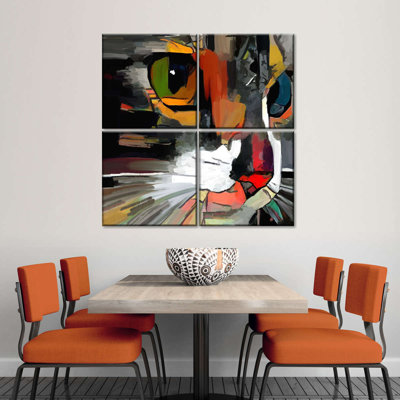 " Abstract Cat " 4 - Pieces