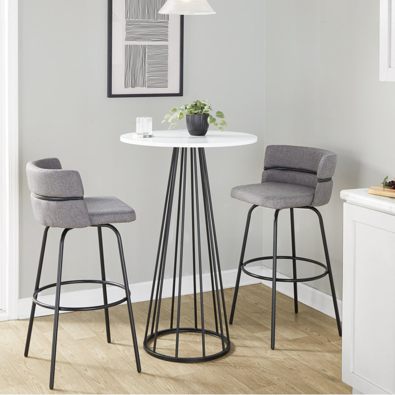 Table de comptoir Canary Cosmo, Blanc / Blanc, Noir, noir, noir, noir, 42"