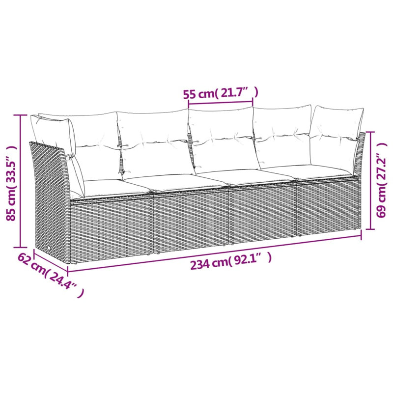 Ensemble de canapé de jardin Vidaxl
