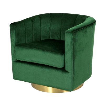 Kourtni 25.59'' Wide Tufted Velvet Swivel Armchair -  Everly Quinn, 006CF94B2E2B48639AA14BAC8EABE2C5