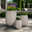Ensemble de jardinières d'extérieur légères en forme d'œuf, en oxyde de magnésium, avec trous de drainage, pour la décoration de jardin et de terrasse.-778672481