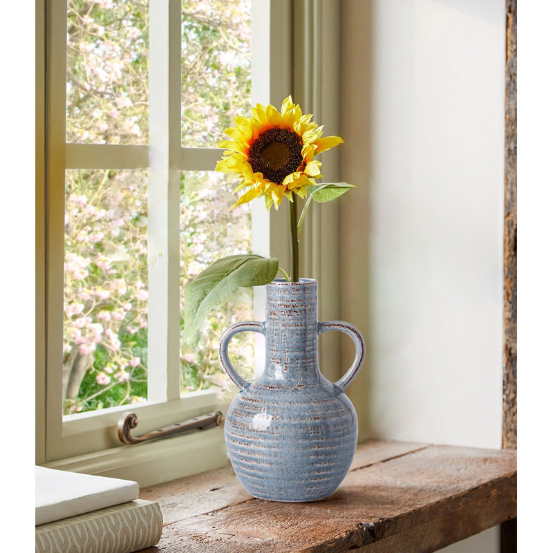 Vases rustiques pour fleurs, vase en céramique, Bleu