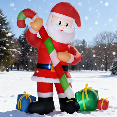 6Ft LED Lighted Santa Christmas Inflatable Outdoor Yard Decoration