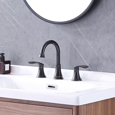 2-handle Bathroom Faucet with Drain Assembly