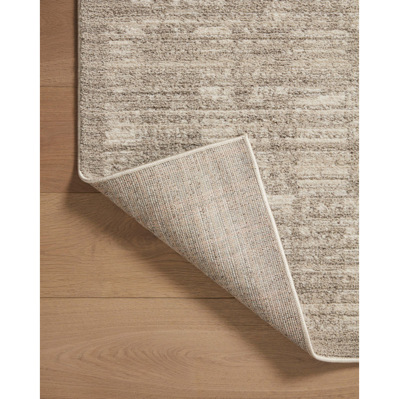 Darby Pebble and Sand Geometric Synthetic Runner Rug