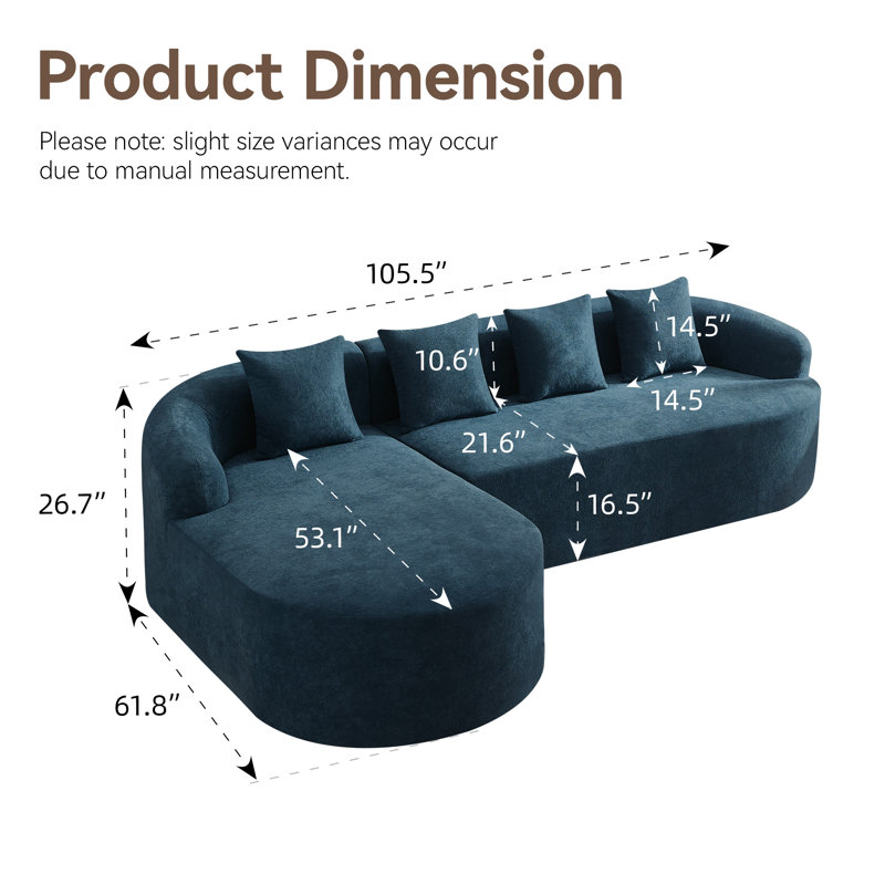 Canapé modulaire Curved Cloud, Blue Chenille