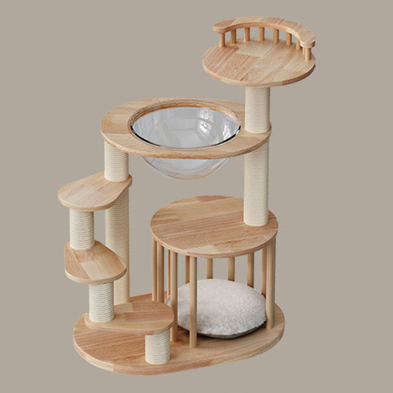 Structure d'escalade simple en bois d'hévéa
