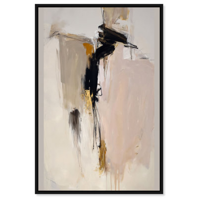 « Souffle du désert I », toile encadrée de style bohème minimaliste, par Art Remedy, cadre noir, 54 x 81 cm