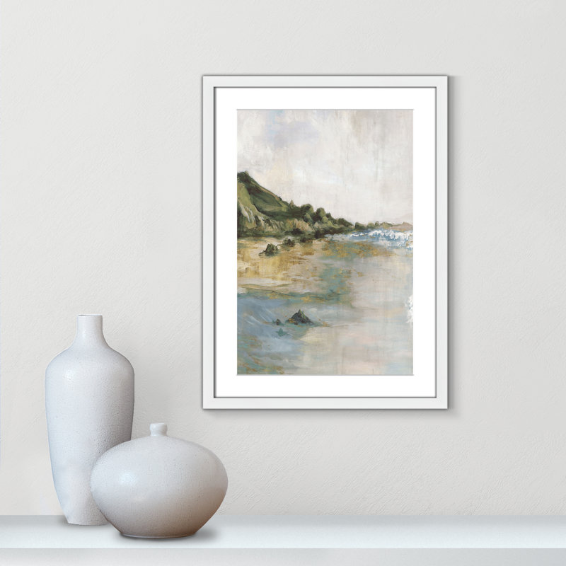 Impression «Tide’s Edge» par Casa Fine Arts, Reproduction encadrée blanche avec passe-partout, H 23 po x l 17 po x P 1,25 po