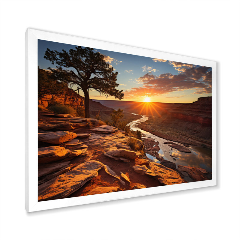 Canyon Canyon II - impression, H 16 po x l 32 po x P 1 po, Cadre photo blanc