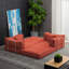 Canapé modulaire 78,8 pouces, canapé convertible Pudding Block, canapé-lit sur pied avec accoudoirs et canapé-lit confortable, canapé à compression pour le salon et la chambre à coucher - (Orange)-664382315