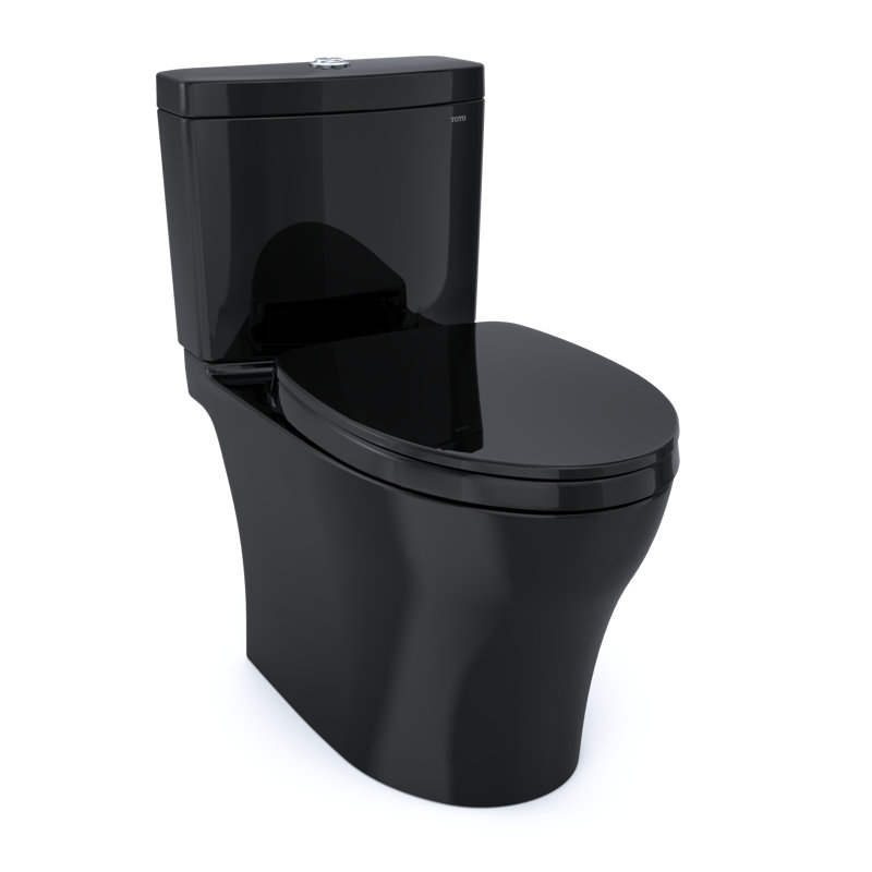 Aquia® Dual-Flush Elongated Two-Piece Toilet with Tornado Flush (Seat Included), Black