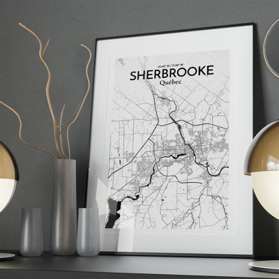 Sherbrooke, carte de la ville, impression