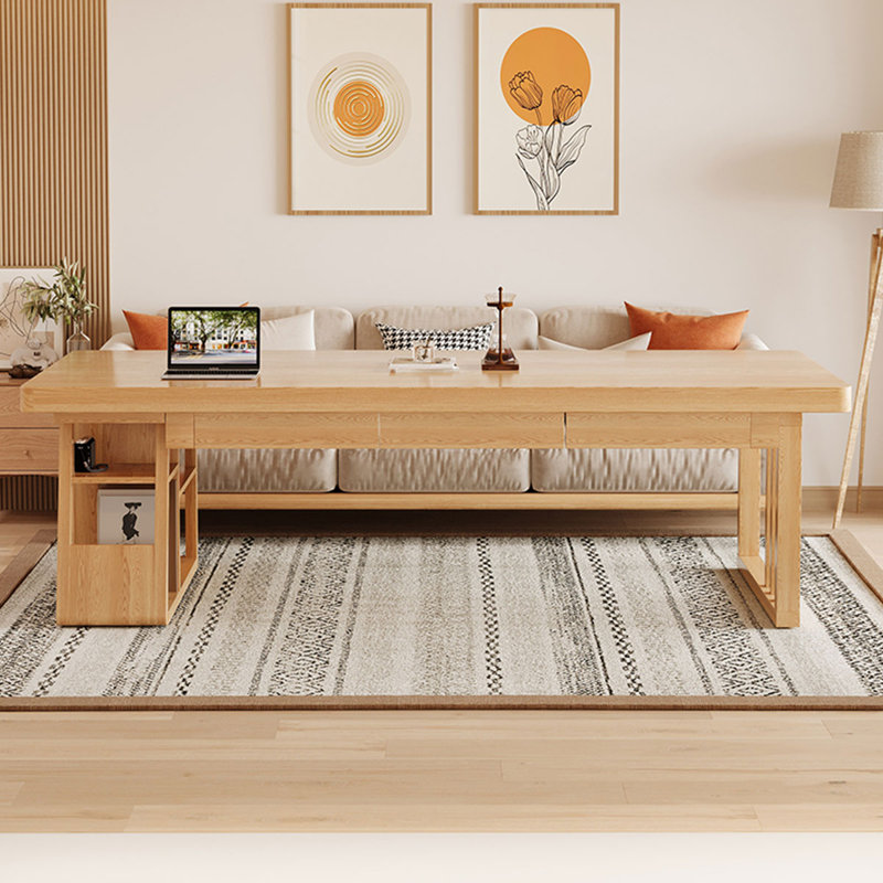Bureaux rectangulaires en bois massif 70,87 "Burlywood, H 29,53 po x l 62,99 po x P 27,56 po