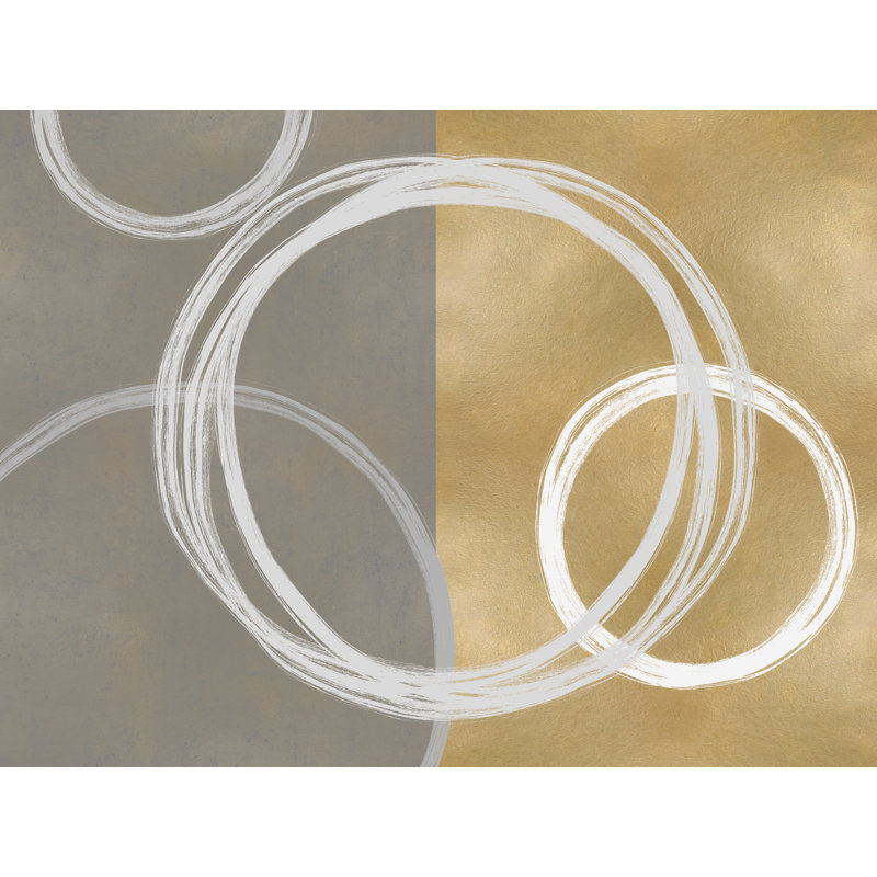 «Brander Unity White On Gold II on Canvas» par Natalie Harris, reproduction, H 36 po x l 48 po