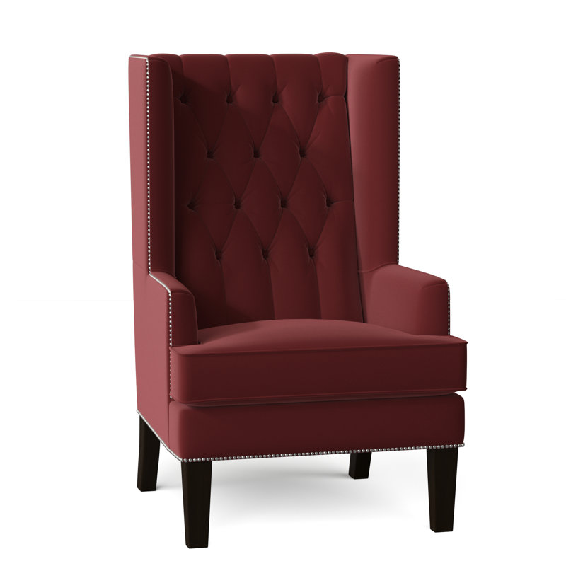 Searle Upholstered Wingback Chair, Natural, Klein Berry