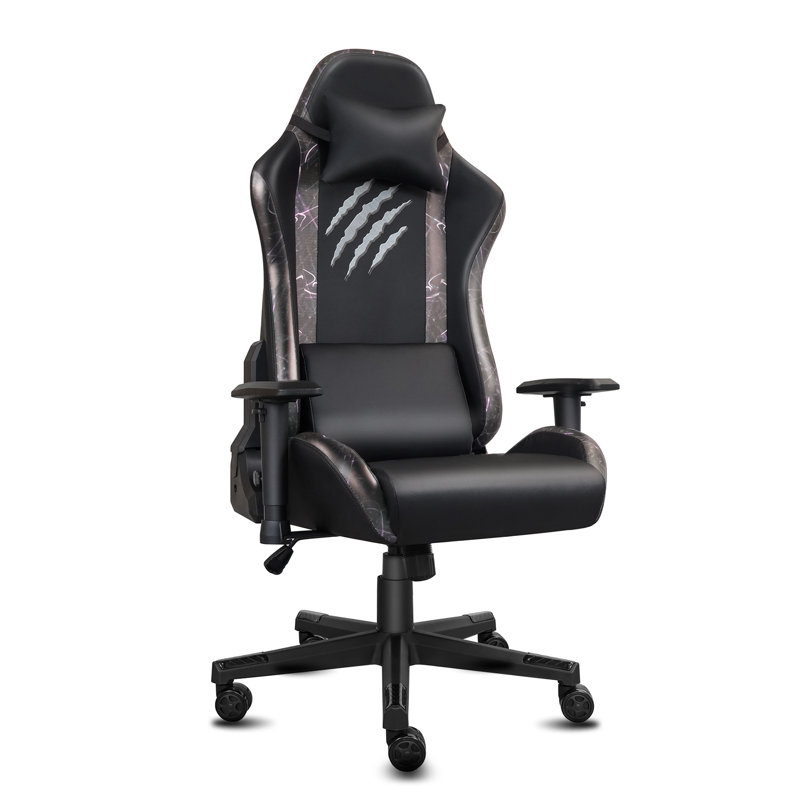 Inbox Zero Adjustable Reclining Ergonomic Swiveling PC & Racing Game Chair in Black