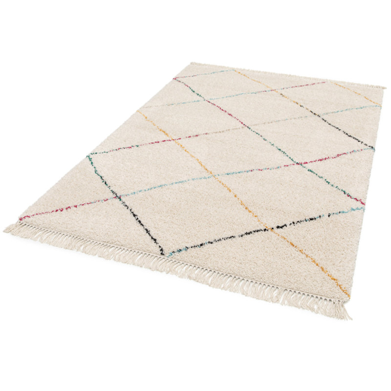 Geometric Shag Area Rug, Rectangle 200 x 290 cm