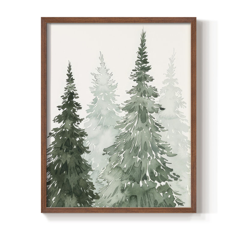 Impression encadrée Winter Washed Coppice II - bois massif, Cadre noyer, H 11 po x l 9 po