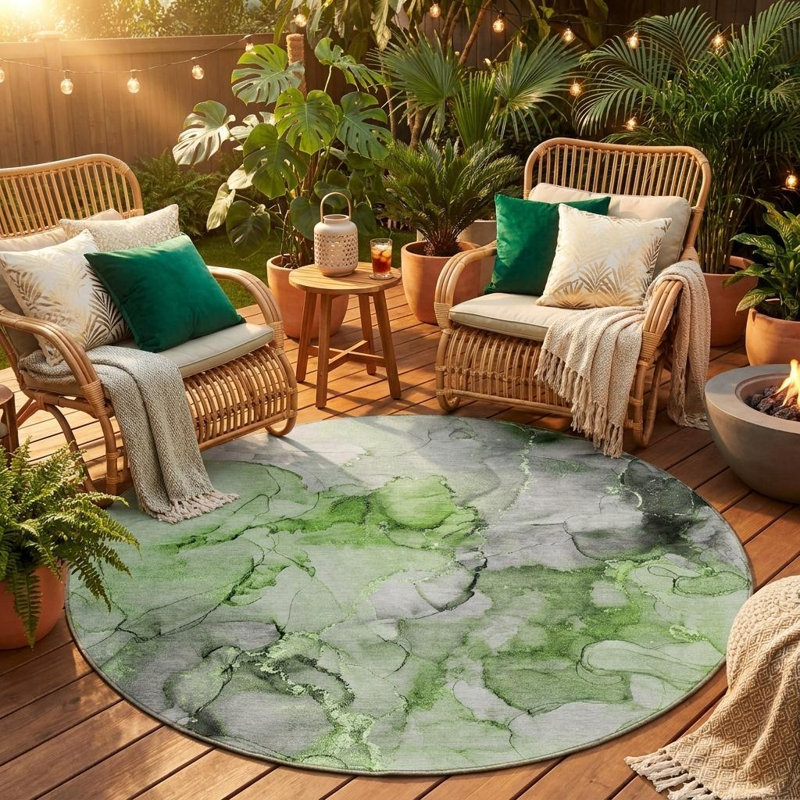 Tapis extérieur rond rond 8 po