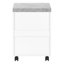 Classeur, mobile à roulettes, tiroirs de rangement, support pour imprimante, bureau, travail, stratifié de ciment blanc et gris, contemporain, moderne-120691122
