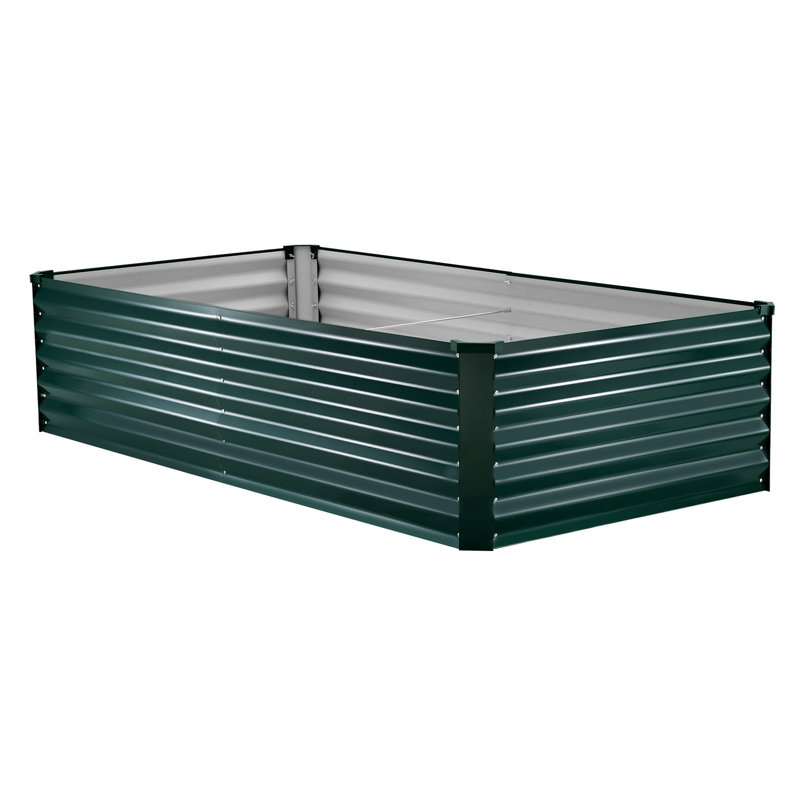 Galvanized Raised Garden Bed, 6.67 x 3.35 x 1.51 ft, Rectangular Metal Planter Box Kit Outdoor, Rustproof Elevated Planting Box with Gloves, Alu-Zinc, for Growing Flowers Vegetables, Dark Green