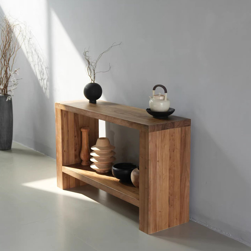 Console de style moderne en bois massif., H 31,5 po x l 70,8 po x P 13,7 po