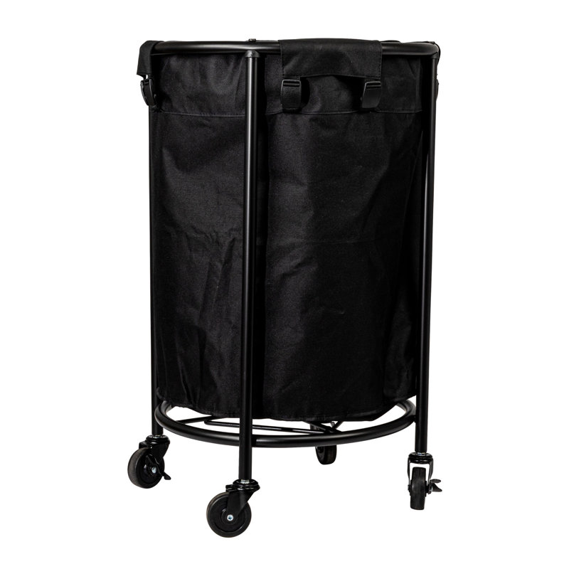 Round Laundry Basket with Wheels, Metal Frame, Heavy Duty and Commercial-Grade, Great For Both Residential and Commercial Use