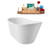 67" Streamline Soaking Glossy White Freestanding Tub and Tray With Internal Drain-101413028
