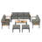 7PCS Patio Furniture Set, All-Weather Outdoor Conversation Set With Coffee Table & 2 Ottomans-1341713139