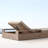 Outdoor Recliner Wood Frame Adjustable Back Outdoor Teak Wood Chaise Lounge Set with Table , Cushion Included