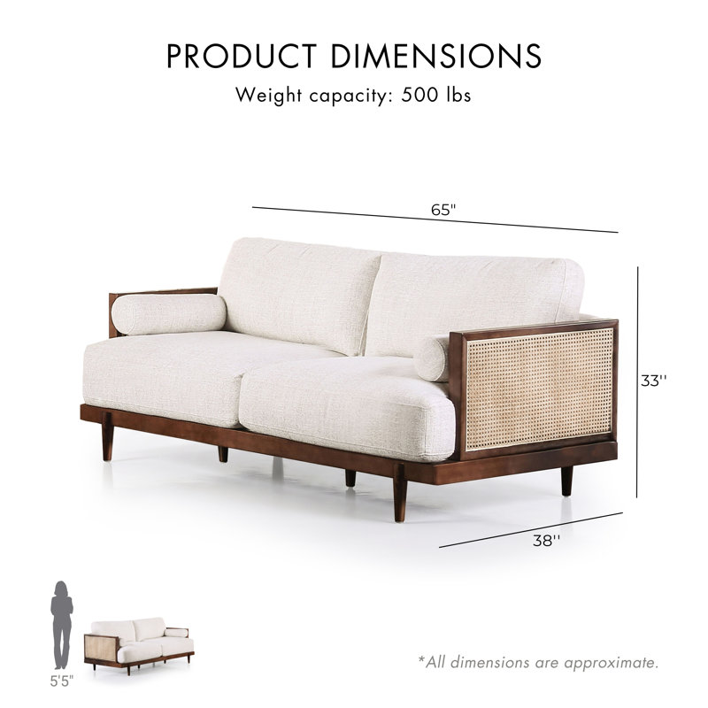 Length Sofa, 33" H x 65" W x 38" D, Walnut