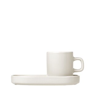 4oz. Espresso Cups Set of 4 With Matching Saucers - Premium White