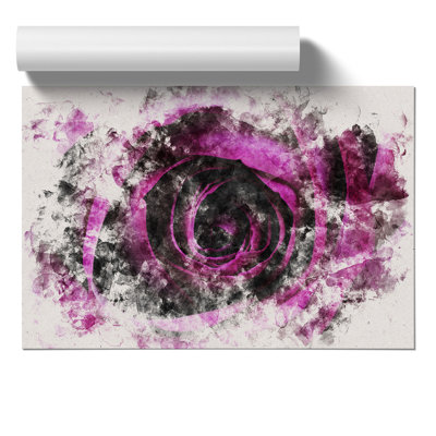 Purple Rose Flower Watercolour - Frameless Print