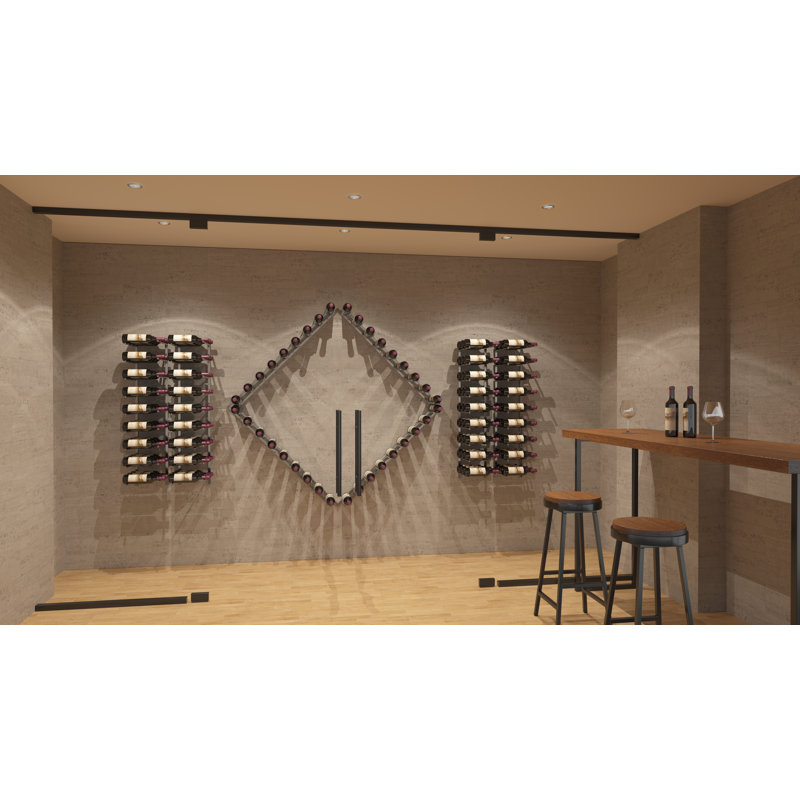 Support à vin mural pour 18 bouteilles Charley-May, Bronze doré, H 45 po x l 15 po x P 5 po