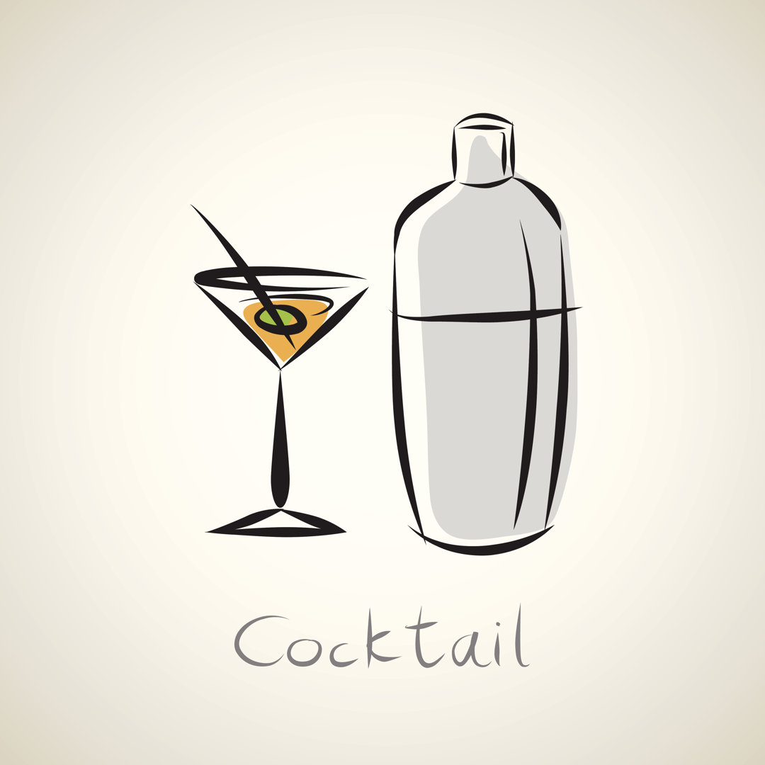 Illustration Skizze eines Cocktail-Symbols - Wrapped Canvas Graphic Art