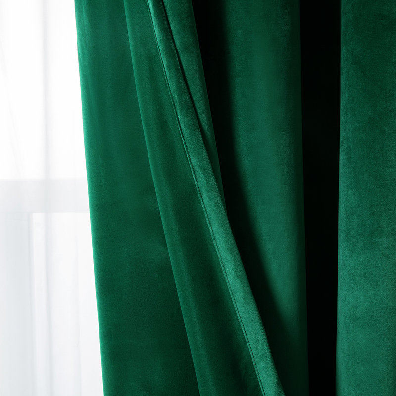 Rumson Crushed Velvet Eyelet Sheer Curtains Pair, 168cm x 228cm, Green