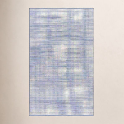Acerra Blue Hand-Woven Geometric Outdoor Rug