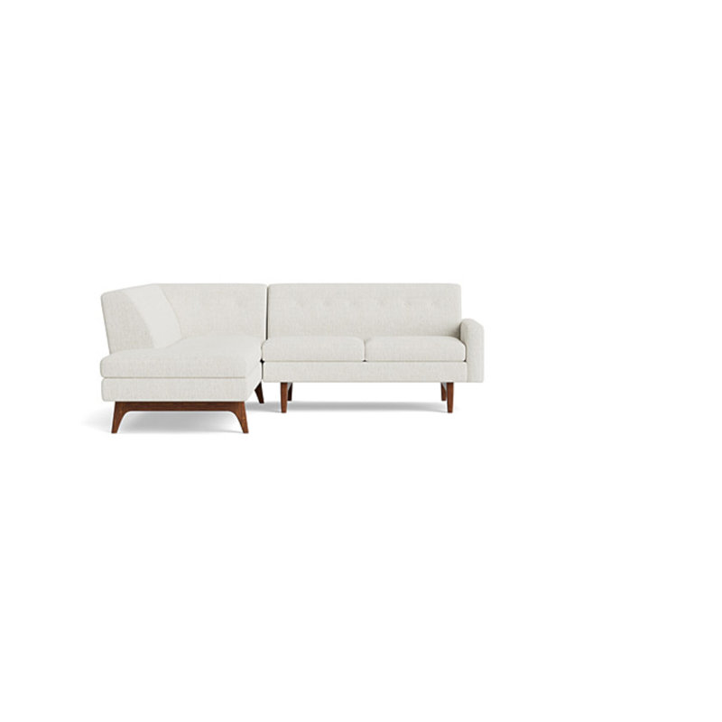 Tyler Sectional With Bumper (95" X 95"), Left Hand Facing, Performance Weave - Snow